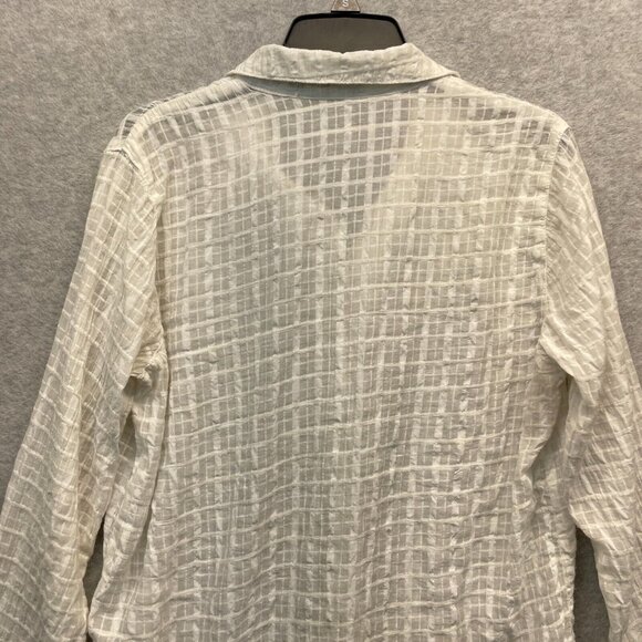 Cut Loose Sheer Top Womens Small White Oversized Lightweight Geometric - Picture 6 of 9